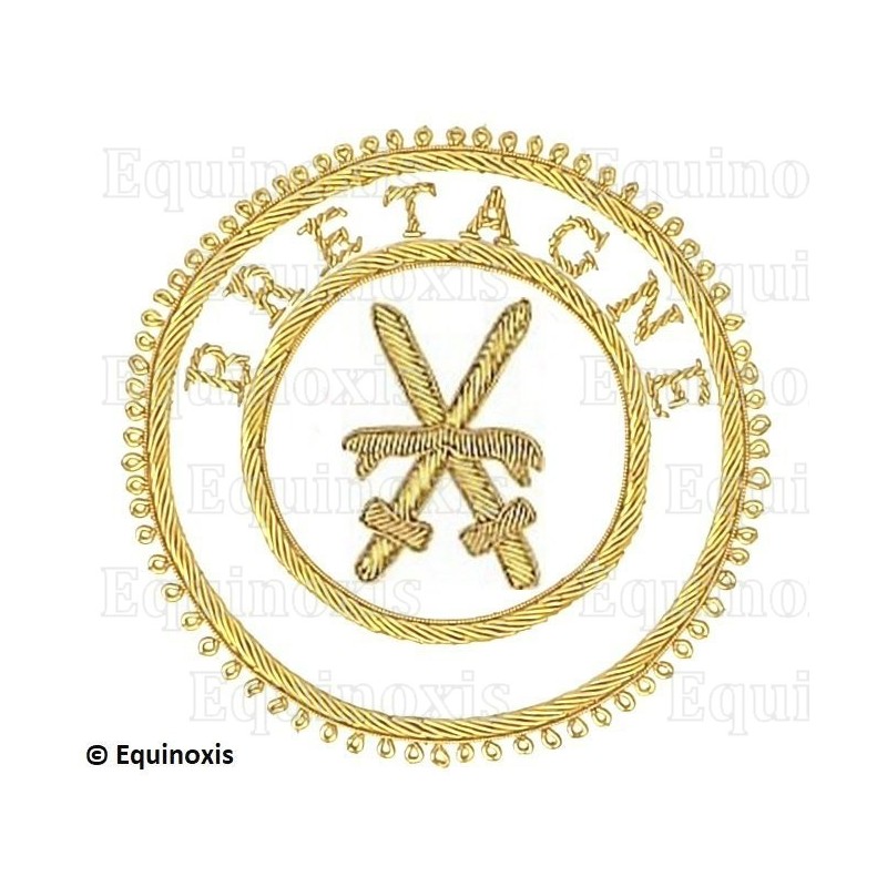 Badge / Macaron GLNF – Grande tenue provinciale – Grand Porte-Glaive – Bretagne – Brodé main